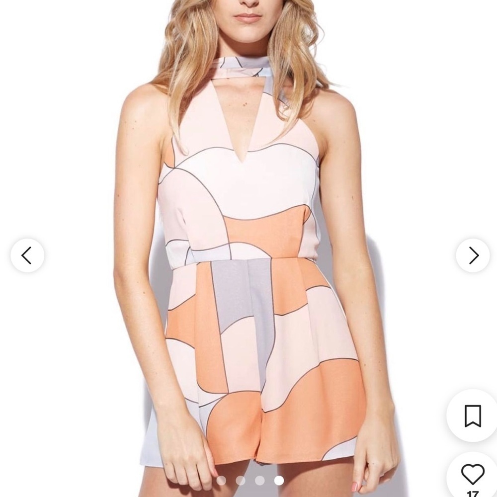 C/Meo Collective Colorblock Halter Romper